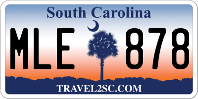 SC license plate MLE878