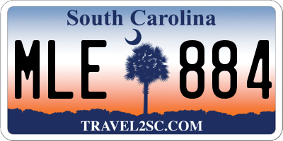 SC license plate MLE884