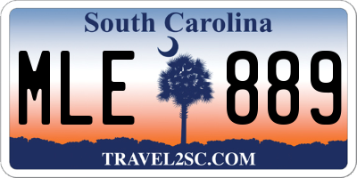 SC license plate MLE889