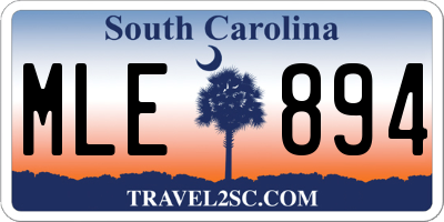 SC license plate MLE894