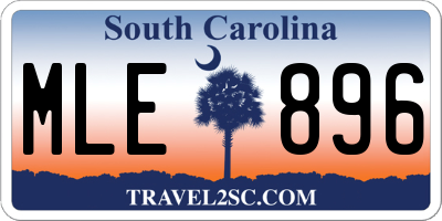 SC license plate MLE896