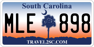 SC license plate MLE898