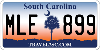 SC license plate MLE899