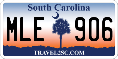 SC license plate MLE906