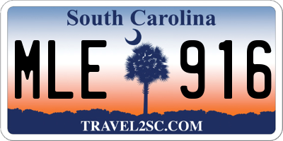 SC license plate MLE916