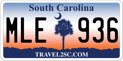 SC license plate MLE936