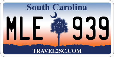 SC license plate MLE939