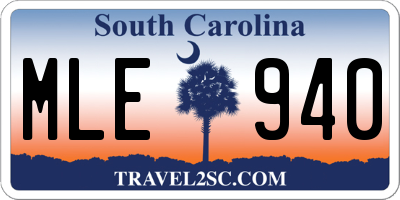 SC license plate MLE940