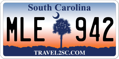 SC license plate MLE942