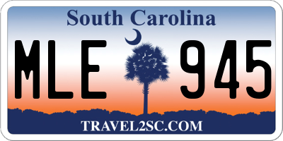 SC license plate MLE945
