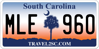 SC license plate MLE960