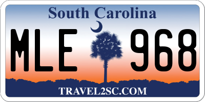 SC license plate MLE968
