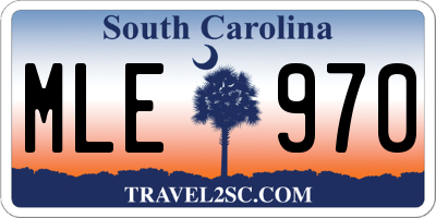 SC license plate MLE970