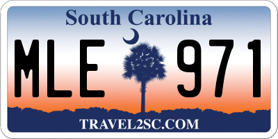 SC license plate MLE971