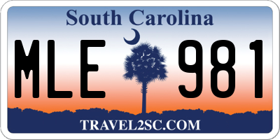 SC license plate MLE981