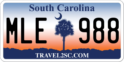 SC license plate MLE988