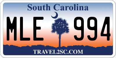 SC license plate MLE994