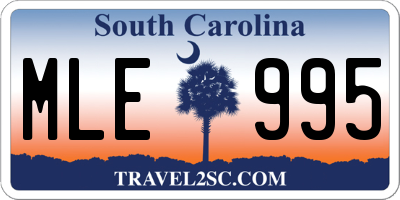 SC license plate MLE995