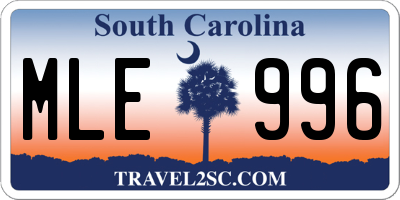 SC license plate MLE996