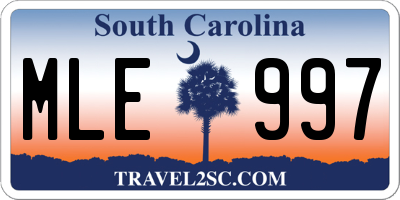 SC license plate MLE997