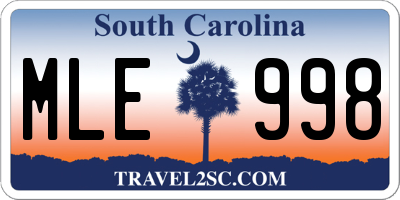 SC license plate MLE998