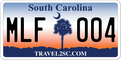 SC license plate MLF004