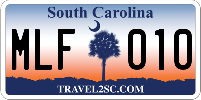 SC license plate MLF010