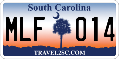 SC license plate MLF014