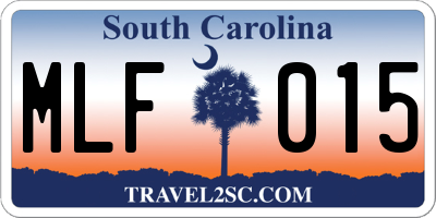 SC license plate MLF015