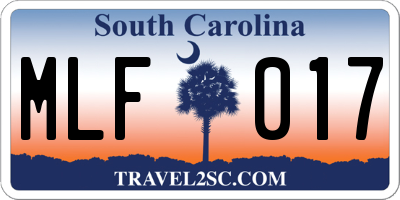 SC license plate MLF017