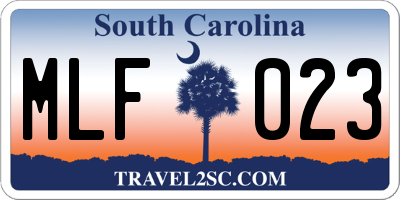 SC license plate MLF023