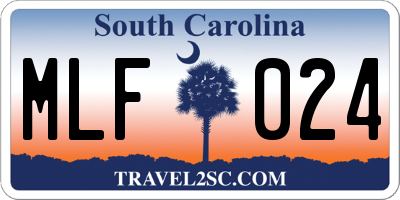 SC license plate MLF024