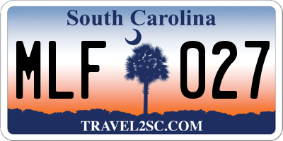 SC license plate MLF027