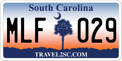 SC license plate MLF029