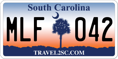SC license plate MLF042