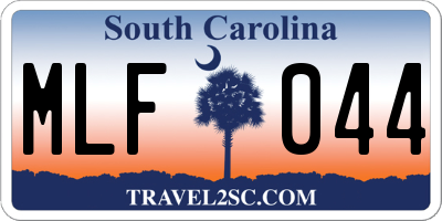 SC license plate MLF044