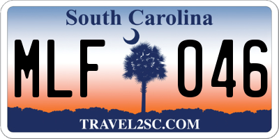 SC license plate MLF046