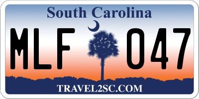 SC license plate MLF047