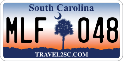 SC license plate MLF048