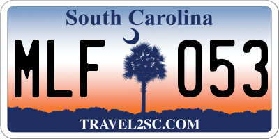 SC license plate MLF053