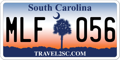 SC license plate MLF056