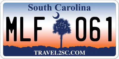 SC license plate MLF061