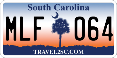 SC license plate MLF064