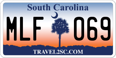 SC license plate MLF069