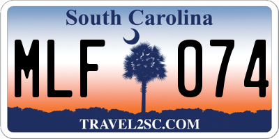 SC license plate MLF074