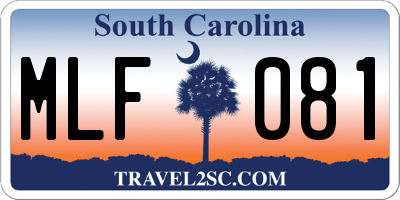SC license plate MLF081