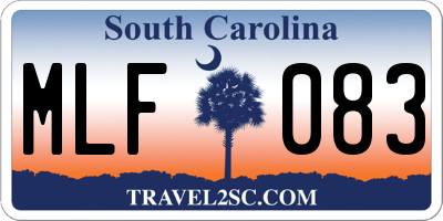 SC license plate MLF083