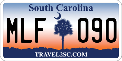 SC license plate MLF090