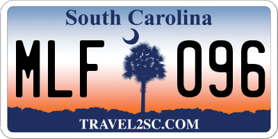 SC license plate MLF096