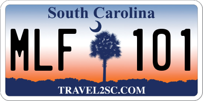 SC license plate MLF101